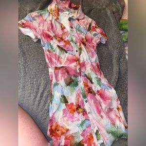 Button up mini dress